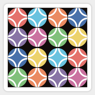 Rainbow/White Circles Sticker